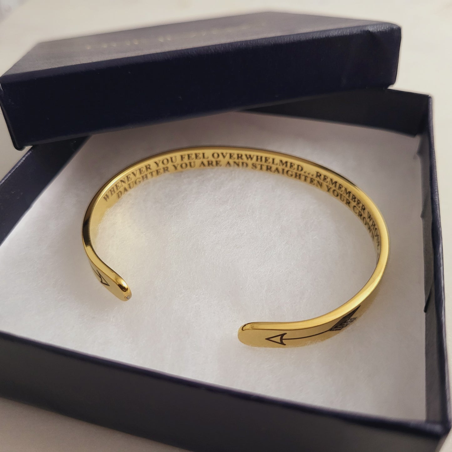 Whenever You Feel Overwhelmed remember whose Daughter you are and Straighten Your Crown Bracelet