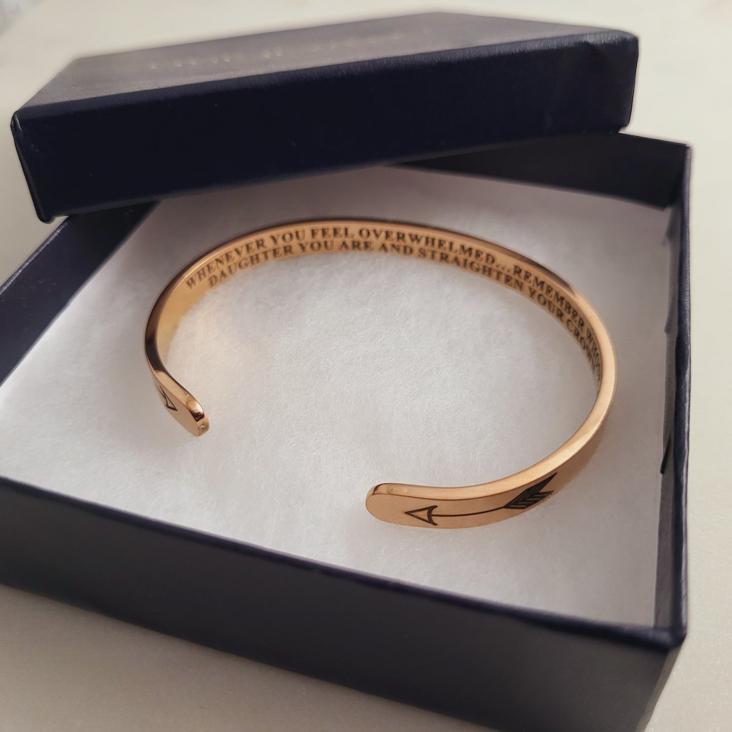 Whenever You Feel Overwhelmed remember whose Daughter you are and Straighten Your Crown Bracelet