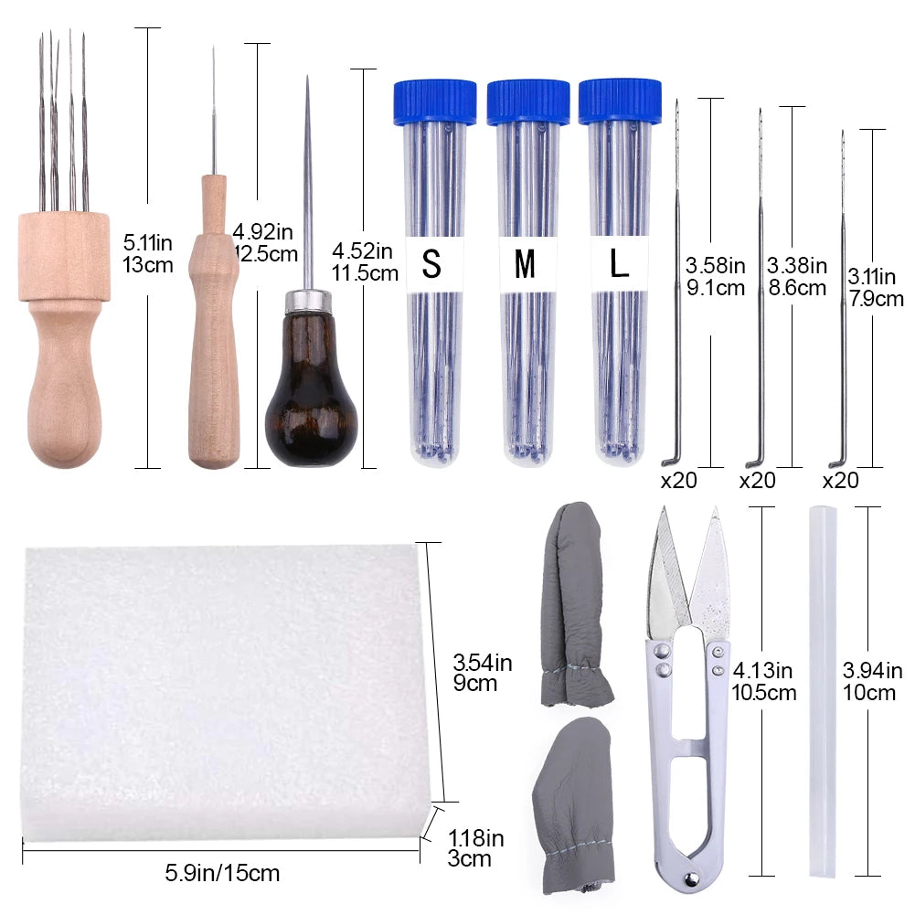 70 Pieces Needle Felting Kit. Wool Felt Needles. Wool Felt Pocked Needles for DIY Yarn.