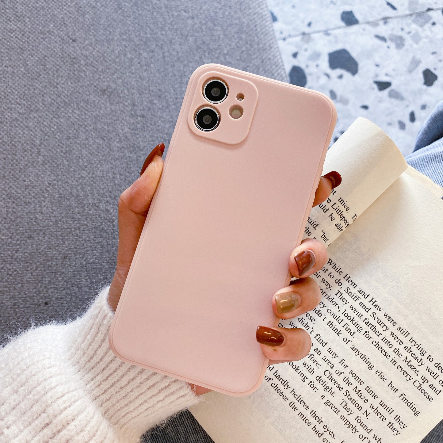 Sand pink pink iphone Liquid Silicone Cases