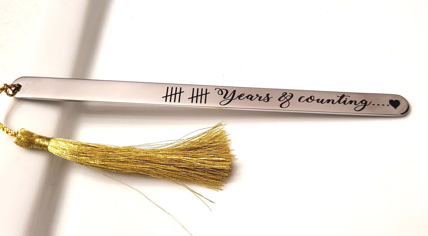 Custom Engraved Anniversary Gift Bookmark
