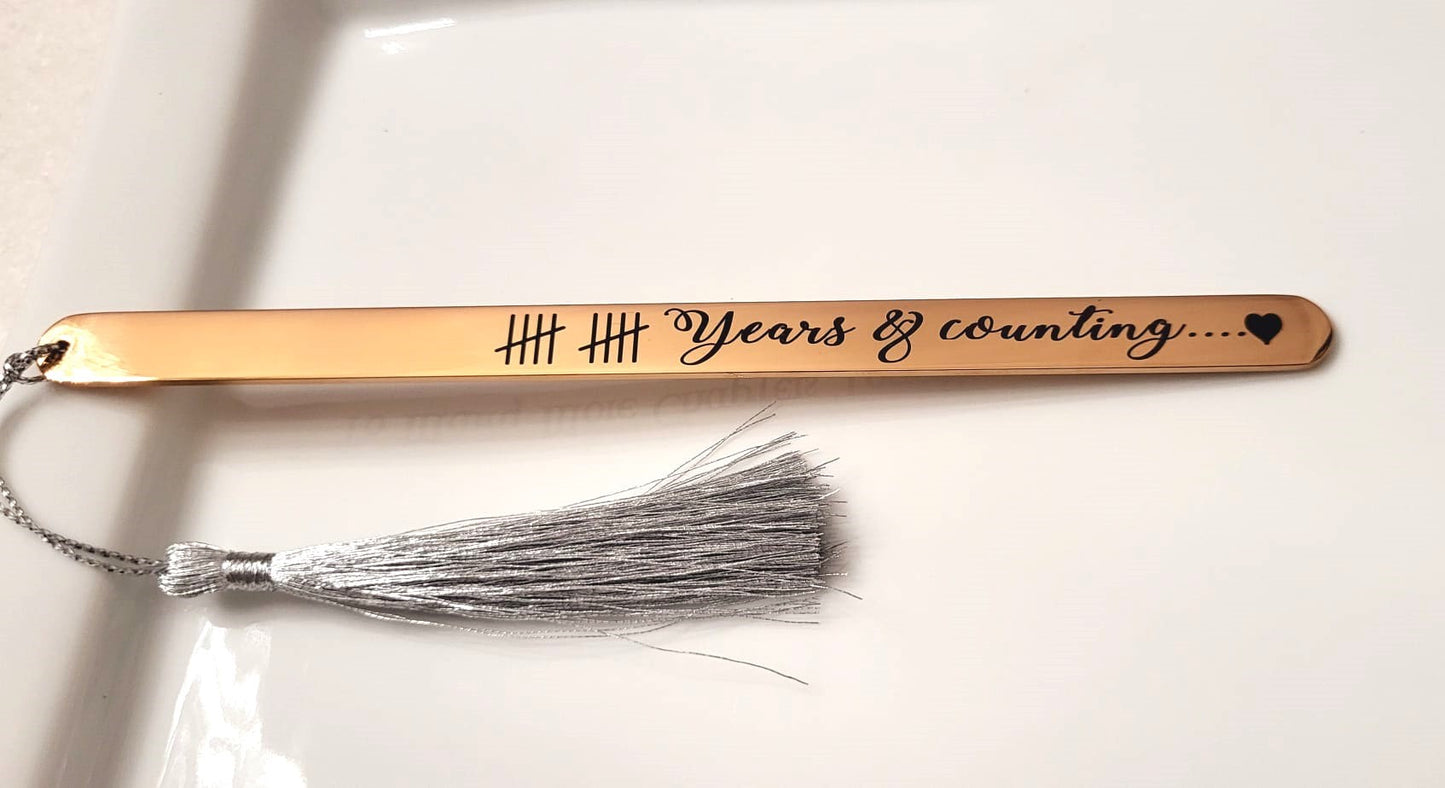 Custom Engraved Anniversary Gift Bookmark
