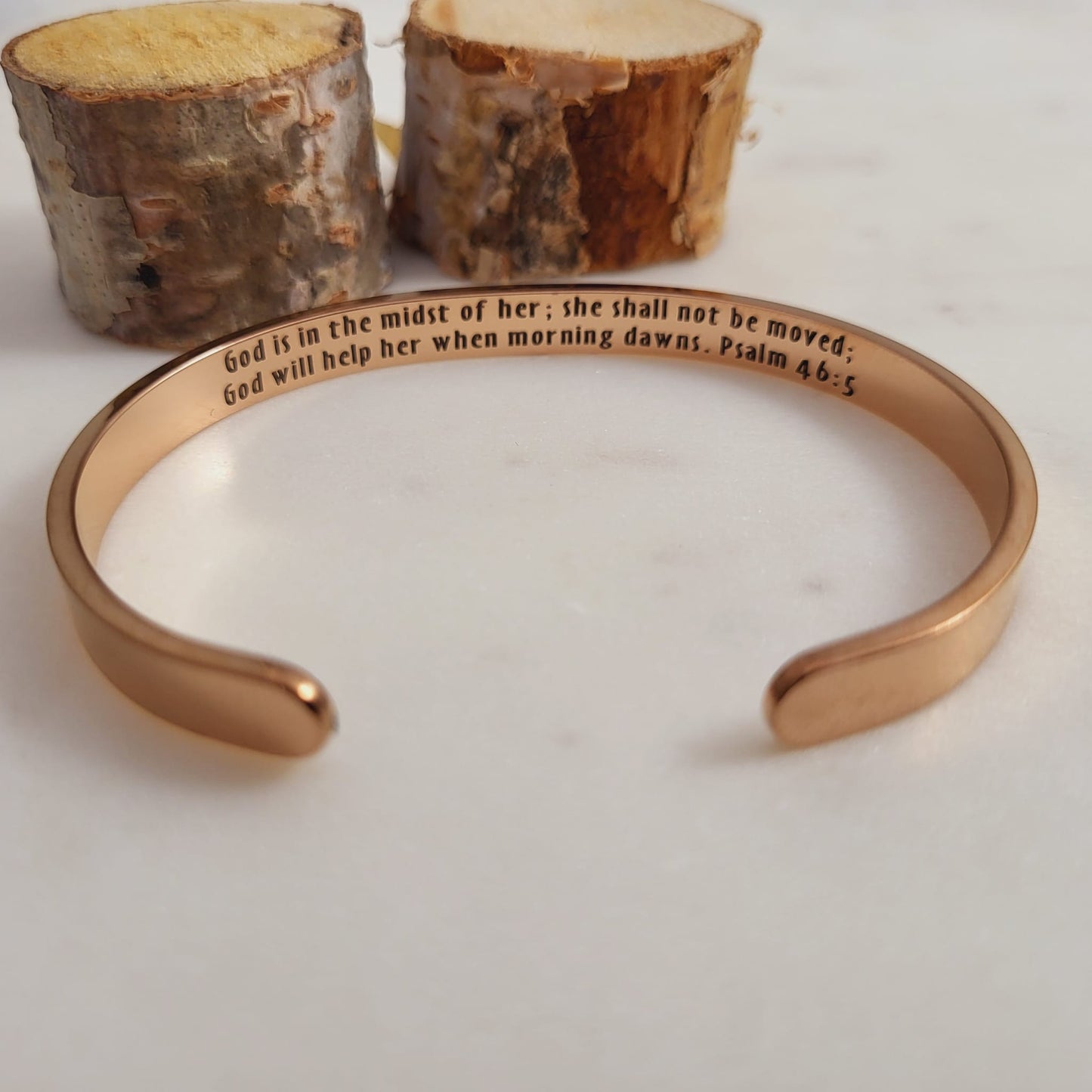 Bible Verse Bracelet - PSALM 46:5 Cuff. A powerful Christian Bracelet