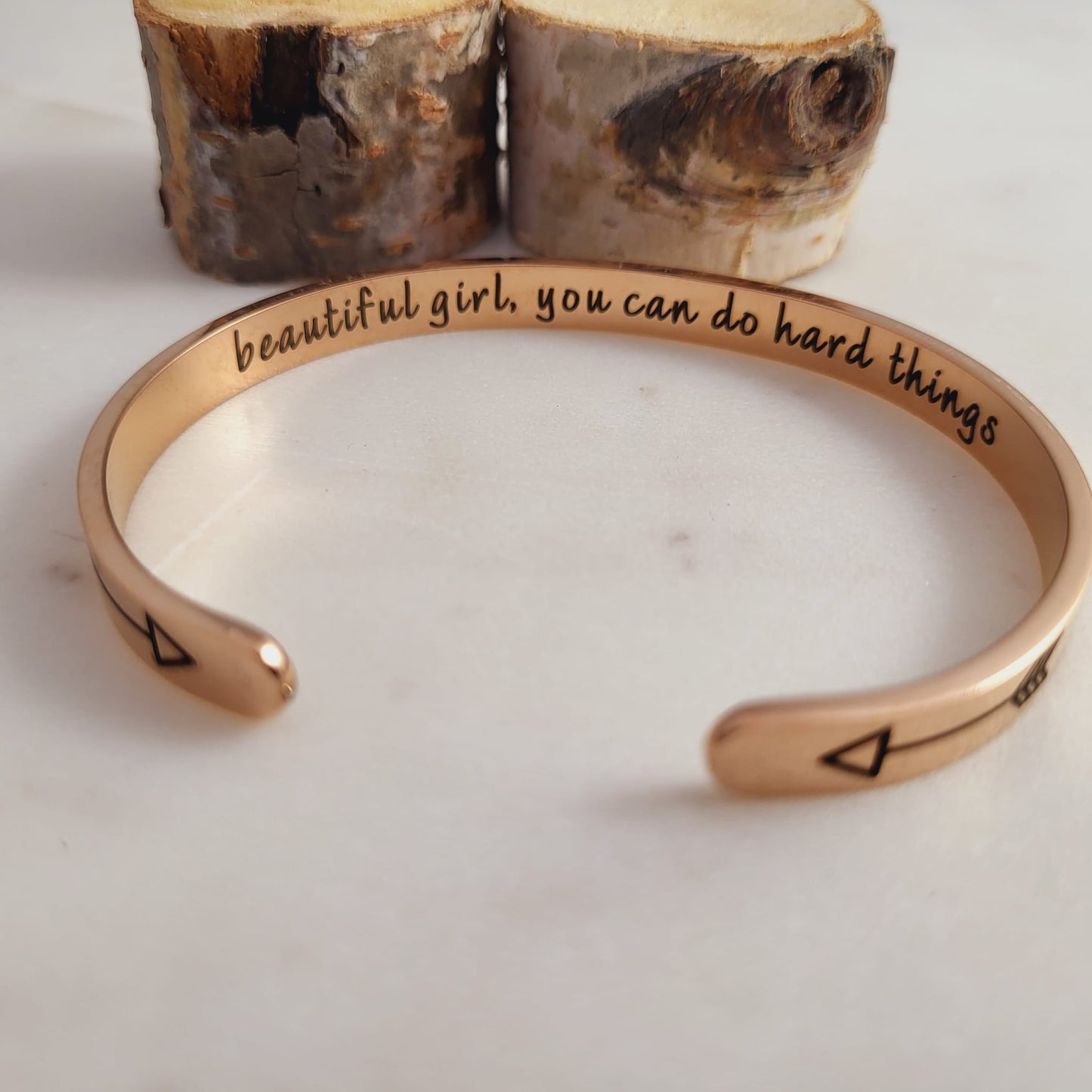 Girl Gifts - Beautiful Girl You Can Do Hard Things Inspirational Bracelet