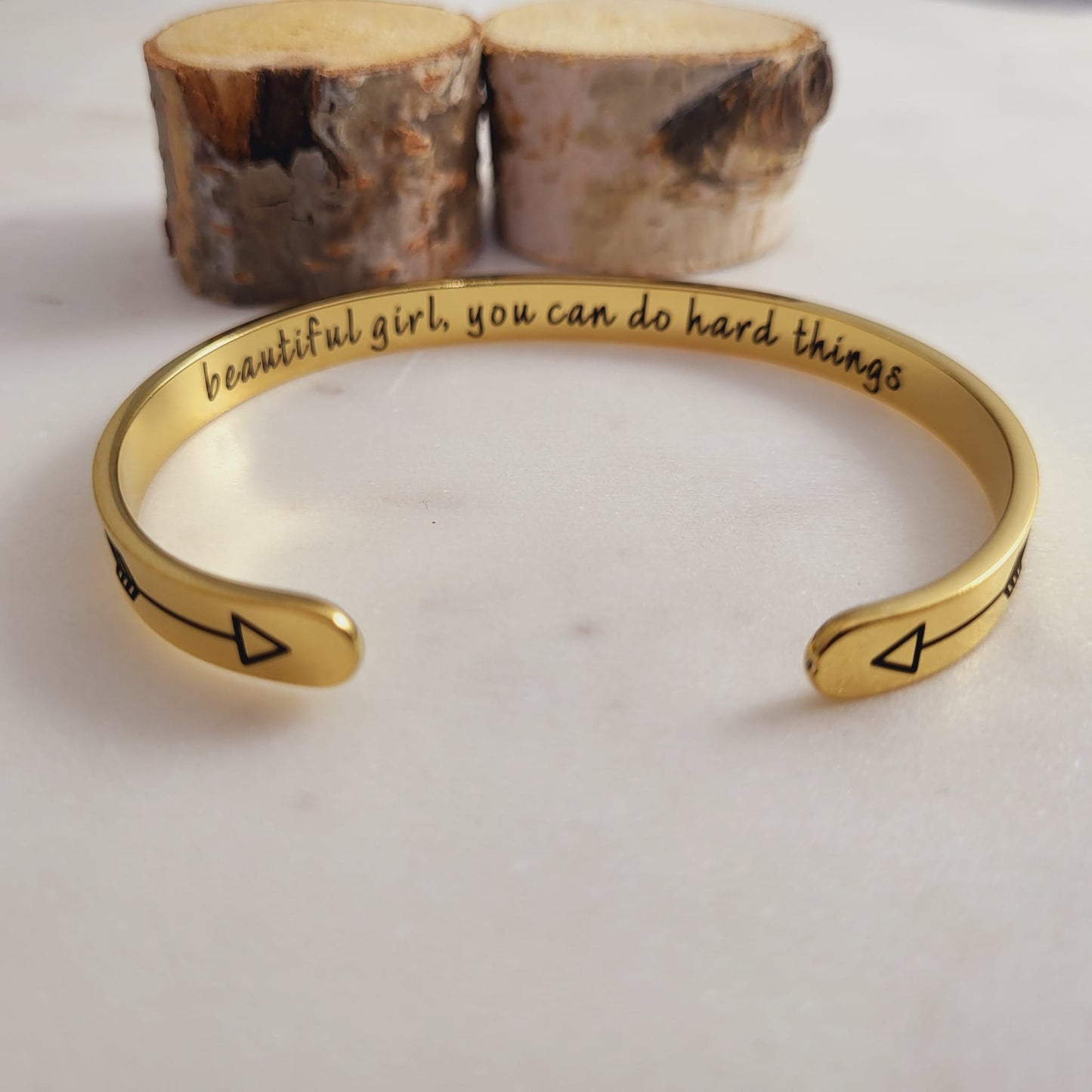 Girl Gifts - Beautiful Girl You Can Do Hard Things Inspirational Bracelet