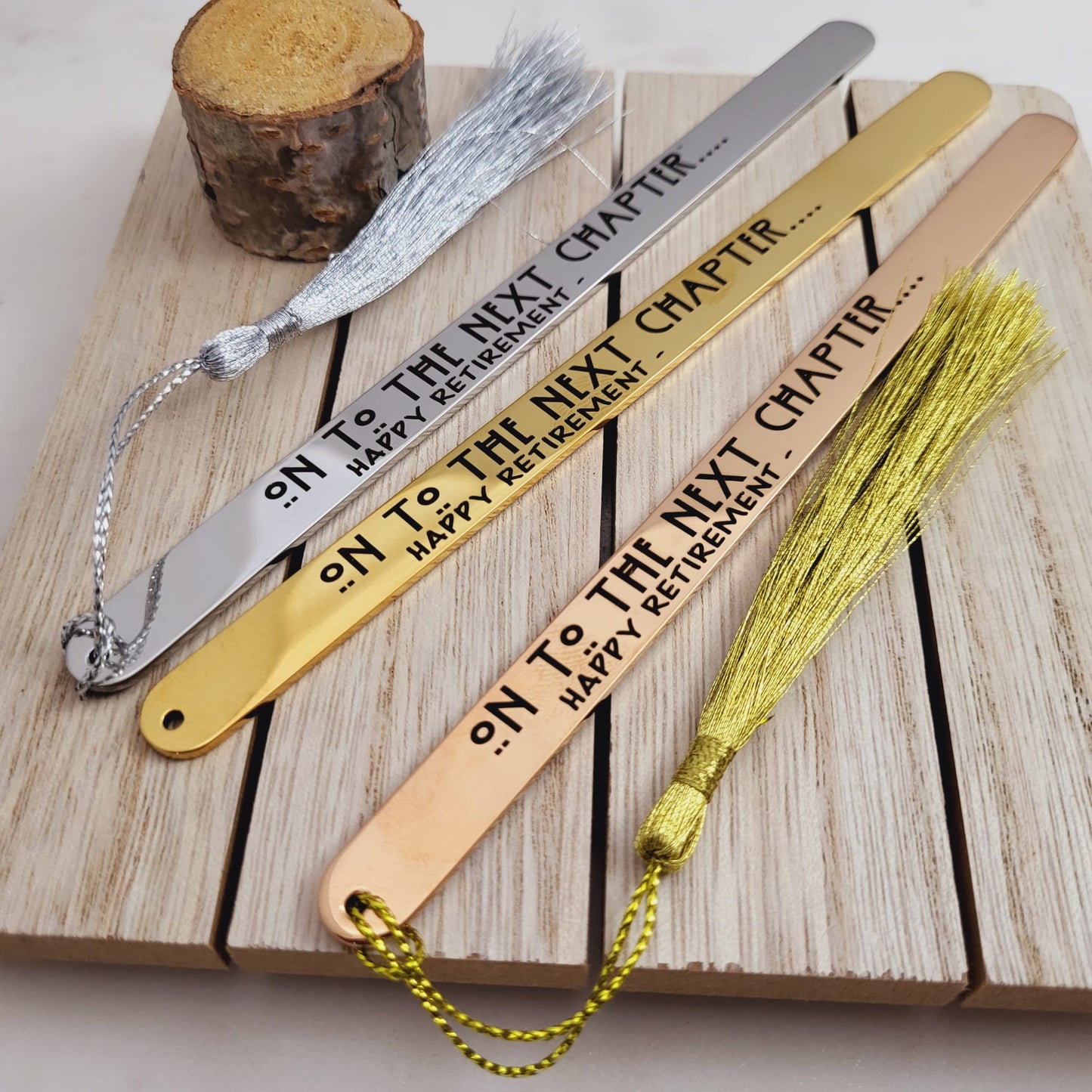 On To the Next Chapter - Happy Retirement METAL Bookmarks