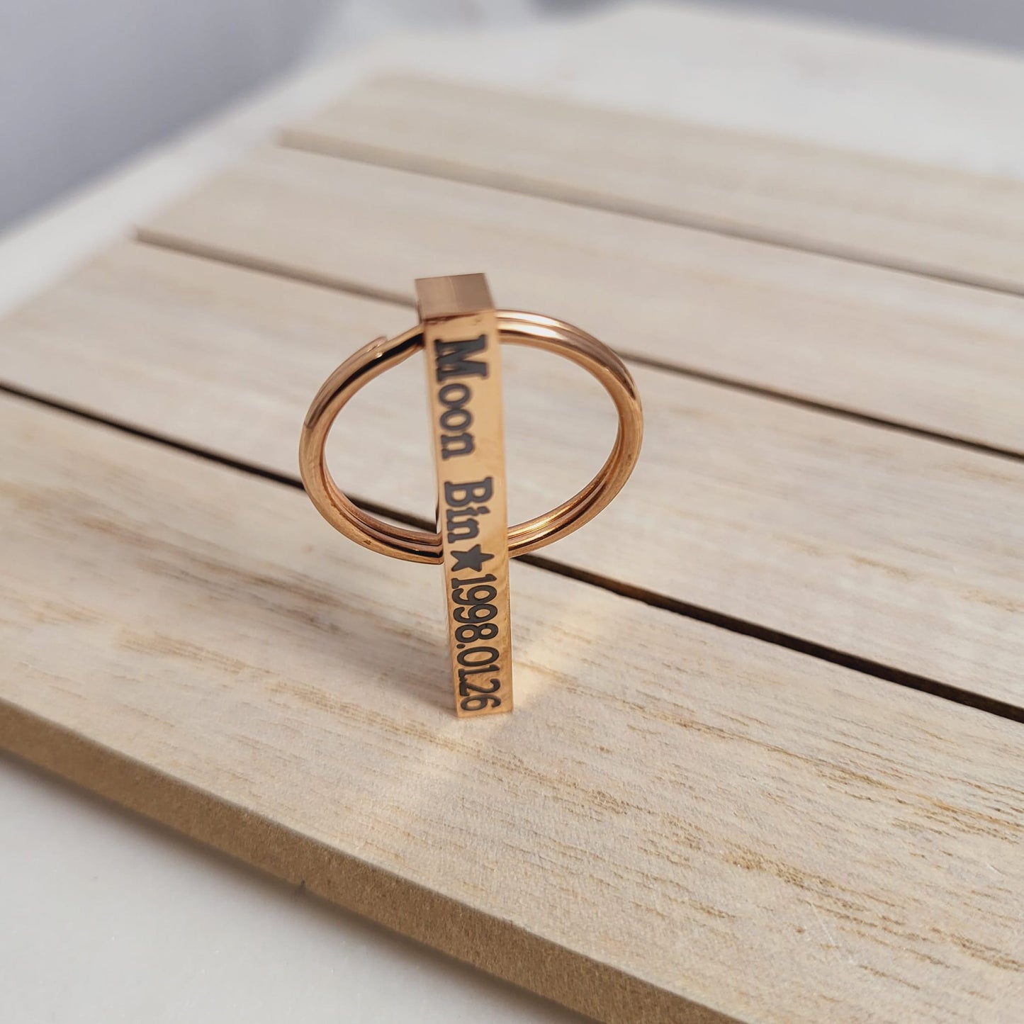 Moon Bin Birth Date Bar KEYCHAIN - For Moon Bin Memory