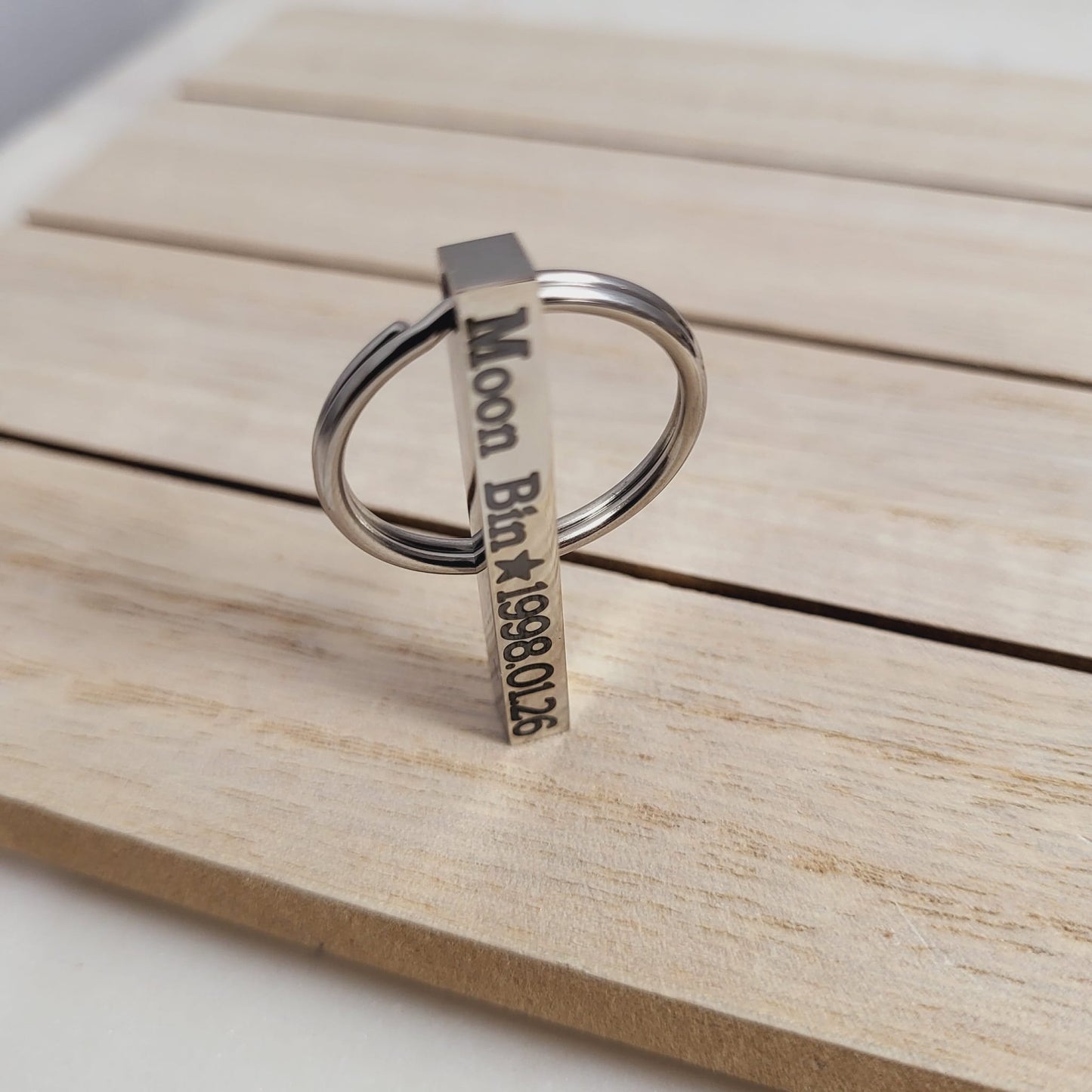 Moon Bin Birth Date Bar KEYCHAIN - For Moon Bin Memory