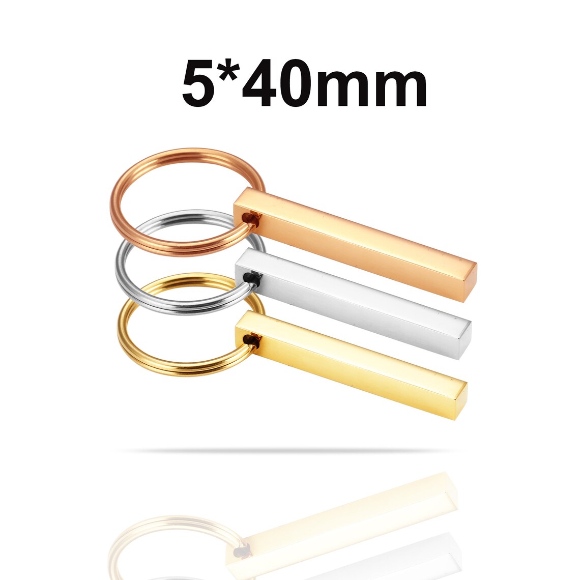 5 Pack Vertical Bar Keychain Blank - 3D Bar Laser Engraving Blanks Supplies