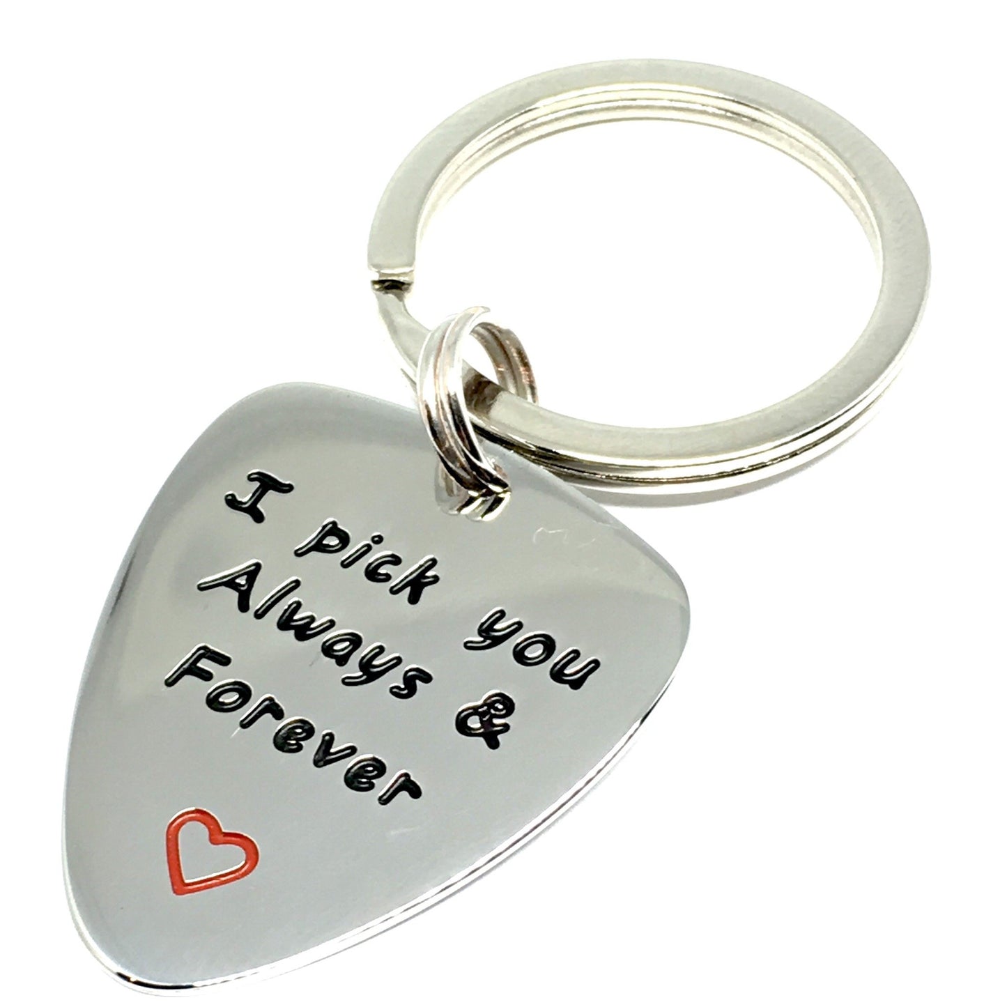 I Pick You always Forever Guitar Pick Keychain