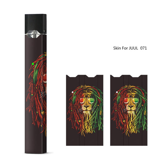 2 Pack Skin for Juul Vape Pen, Anti Slip Sleeve Cover fits Juul Vaping devices - Jamaican Lion Print