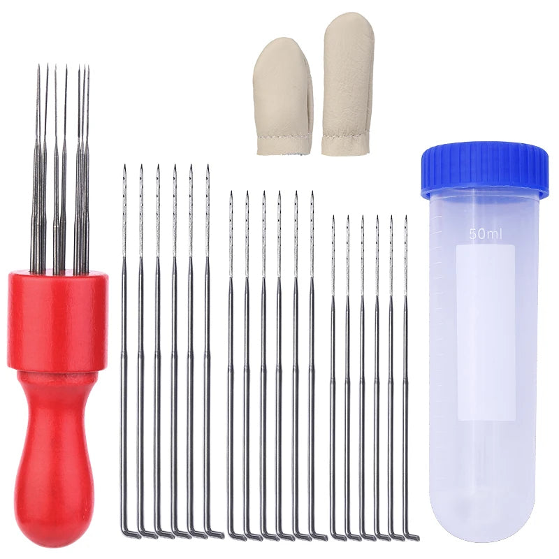 Felting Needles Set, felting kit With Colorful Wood Handle 18 Pcs 3 Sizes Felting Needles