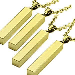 4 Pack Stainless bar Necklace Blank - Laser Engraving Blanks Rose Gold, Steel Silver & Gold
