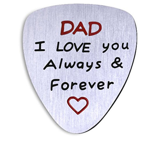 NationInFashion fathers present from daughter or son coin guitar pick. Dad I love you always and forever. - NationinFashion