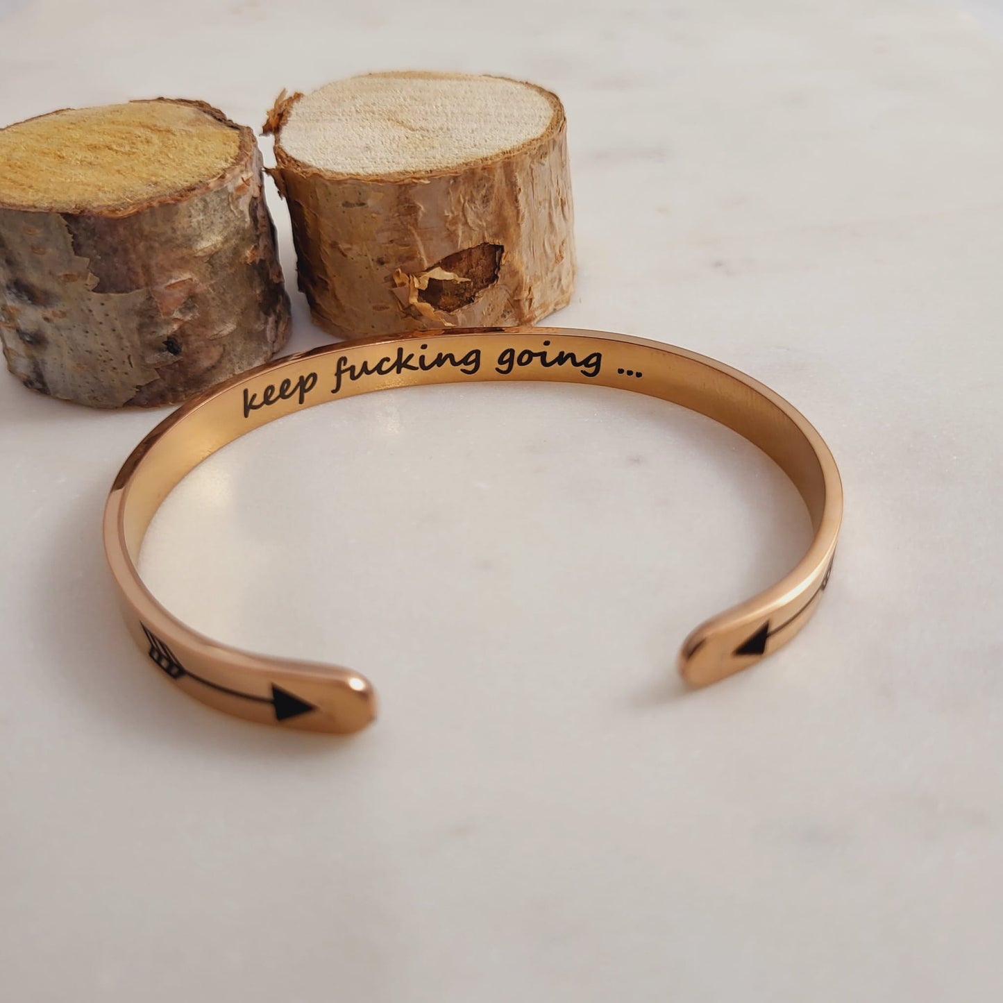 Keep Fucking going Inspirational Bracelet Cuff Bangle Mantra Quote Inscribed.