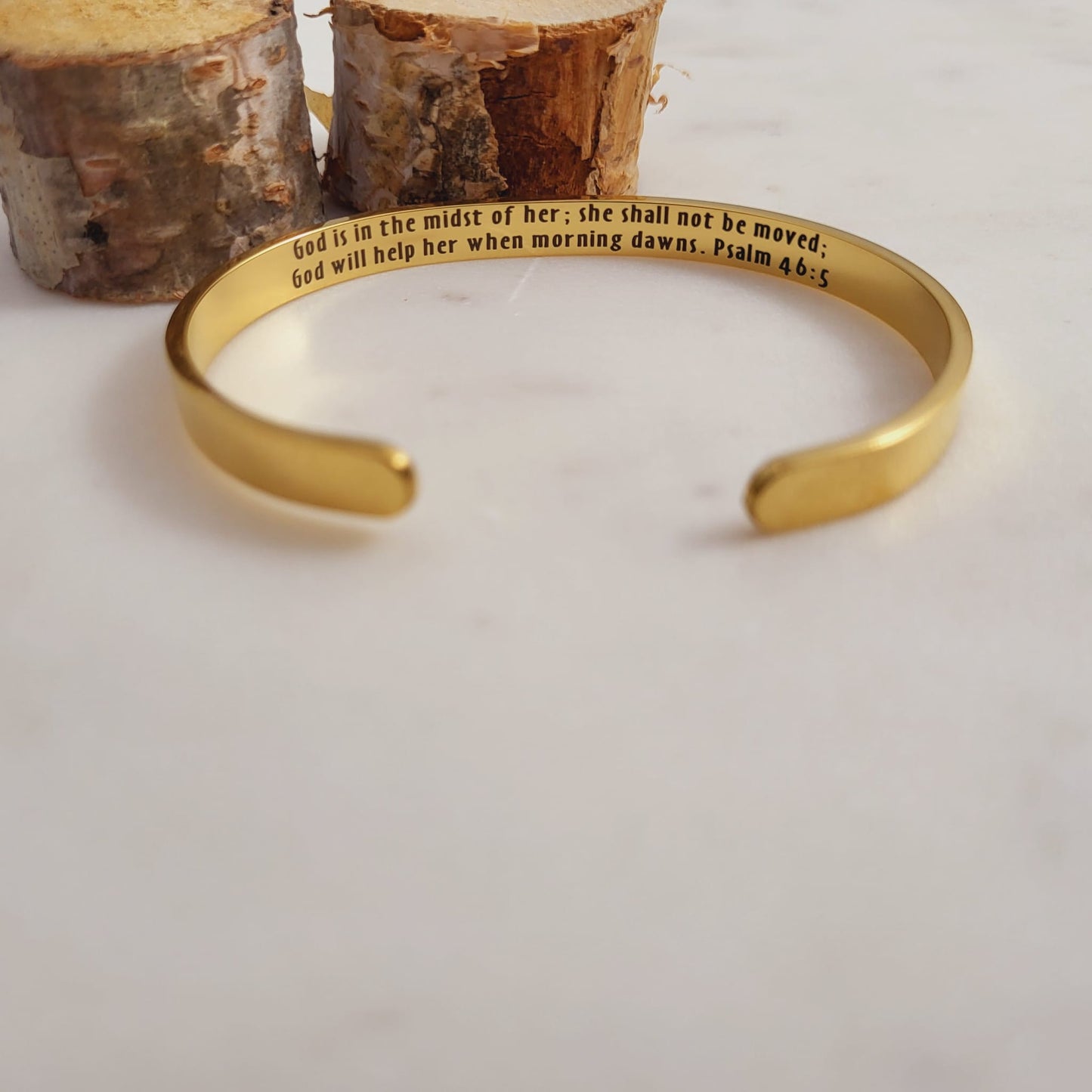 Bible Verse Bracelet - PSALM 46:5 Cuff. A powerful Christian Bracelet