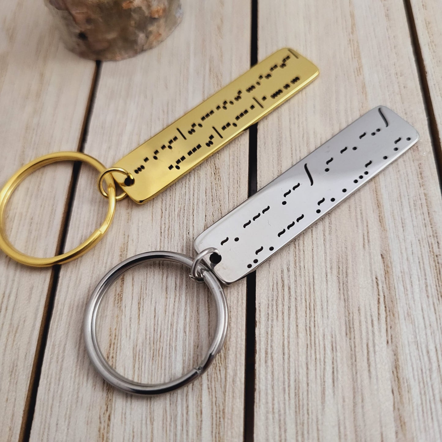 Personalized & Custom Made Morse Code Keychains. Secret Message Morse code.