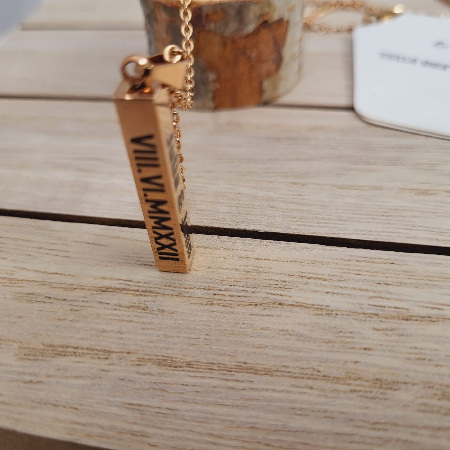 Personalized 3D Bar Pendant Necklace - Engraved 3d Bar Necklace - 3D Bar Name Necklace gift for Mom