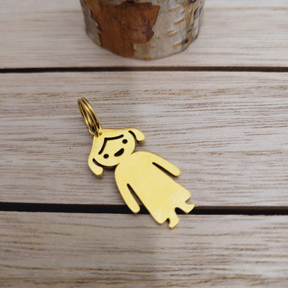 Kids Girl Boy Charms Laser Engravable Tags for Keychain & Necklace