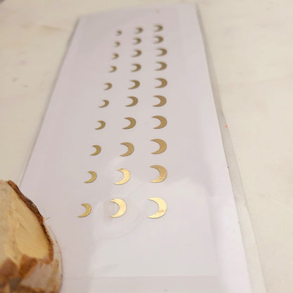 Gold Moon Crescent Bindis for Forehead Makeup Decorations