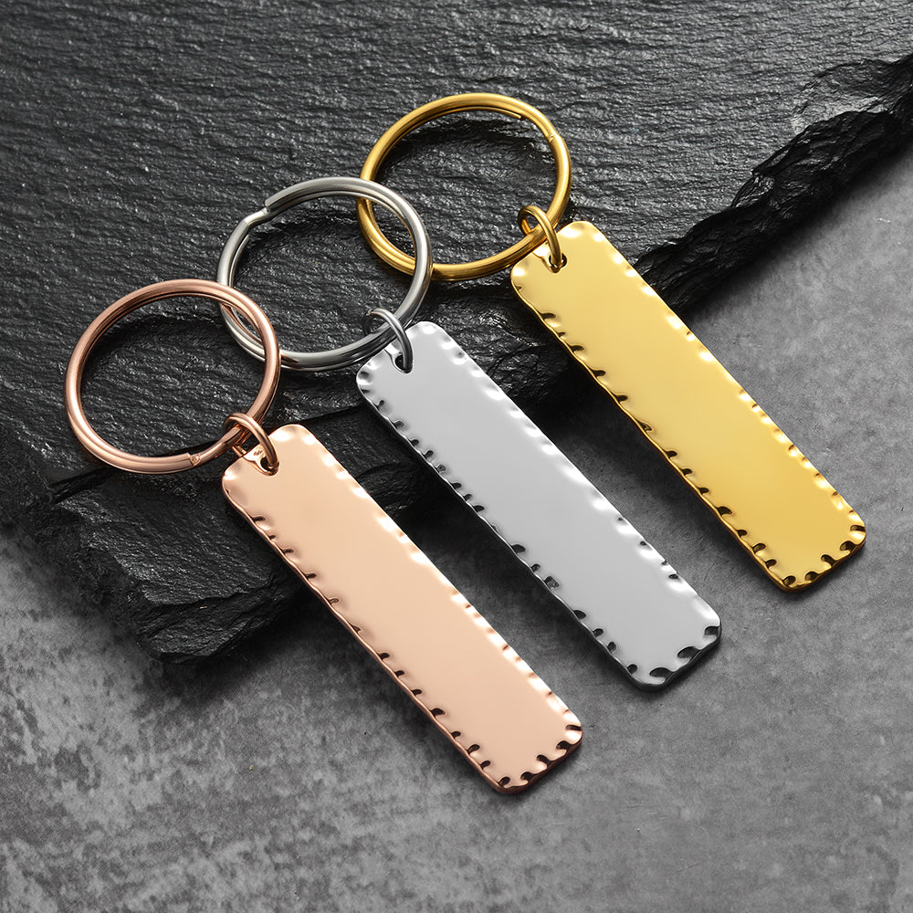 Laser Engravable Keychain Blanks with Hammered Corners