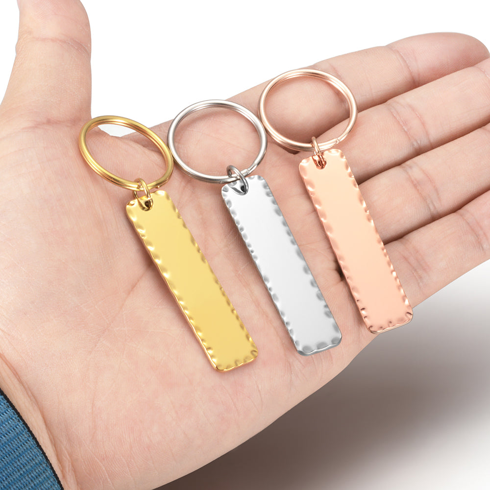 Laser Engravable Keychain Blanks with Hammered Corners