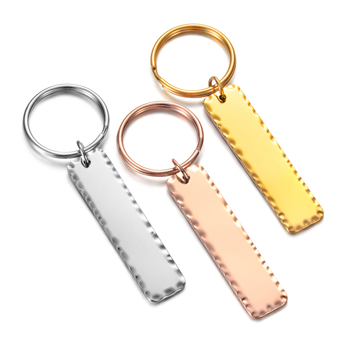 Laser Engravable Keychain Blanks with Hammered Corners