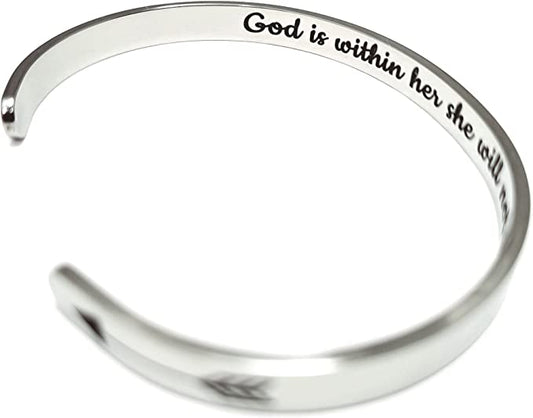 God is within her she will not Fall Bracelet Cuff
