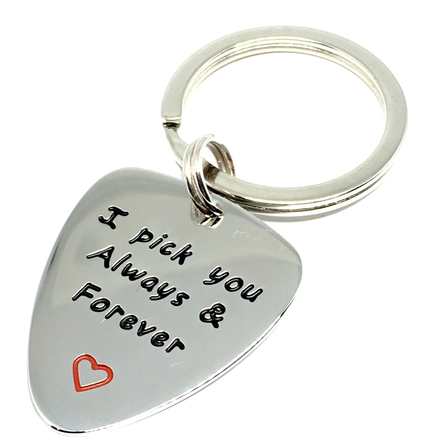I Pick You always Forever  Guitar Pick Keychain