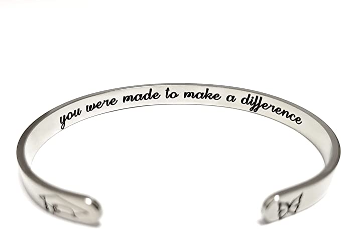 You were made to make a difference Bracelet Cuff Inspirational Graduation Gift for Women Girls
